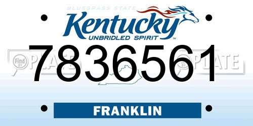 7836561 Kentucky License Plate