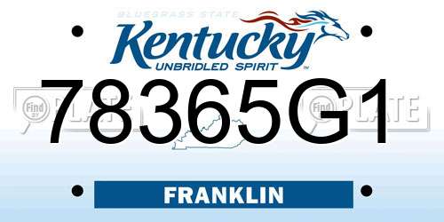 78365G1 Kentucky License Plate