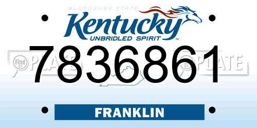 7836861 Kentucky License Plate