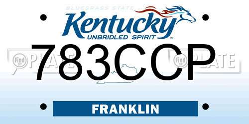 783CCP Kentucky License Plate