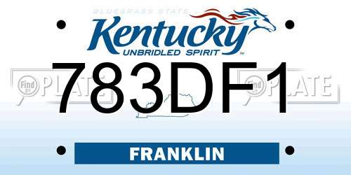 783DF1 Kentucky License Plate