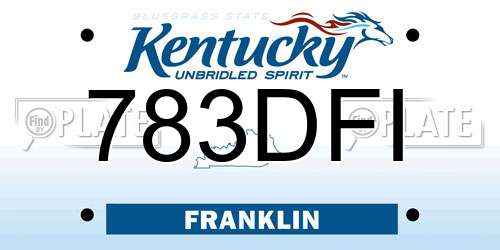 783DFI Kentucky License Plate