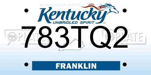 783TQ2 Kentucky License Plate