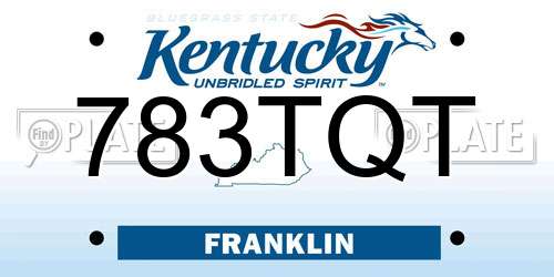 783TQT Kentucky License Plate