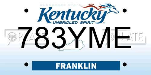 783YME Kentucky License Plate