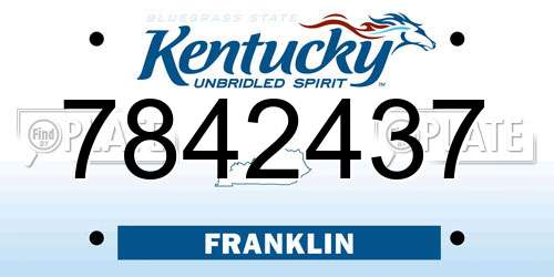 7842437 Kentucky License Plate