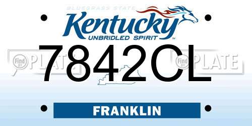 7842CL Kentucky License Plate