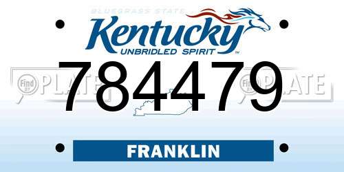 784479 Kentucky License Plate