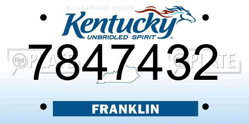 7847432 Kentucky License Plate