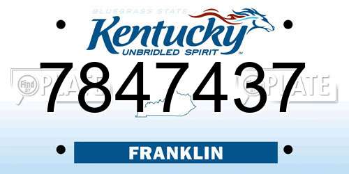 7847437 Kentucky License Plate