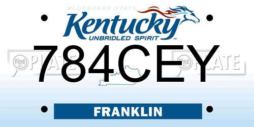 784CEY Kentucky License Plate