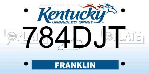 784DJT Kentucky License Plate