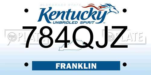 784QJZ Kentucky License Plate