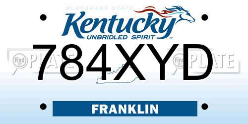 784XYD Kentucky License Plate