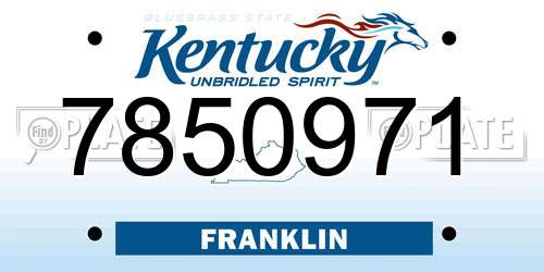 7850971 Kentucky License Plate