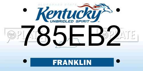 785EB2 Kentucky License Plate
