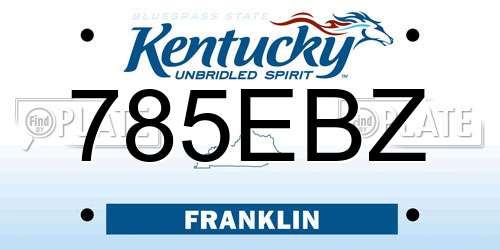 785EBZ Kentucky License Plate