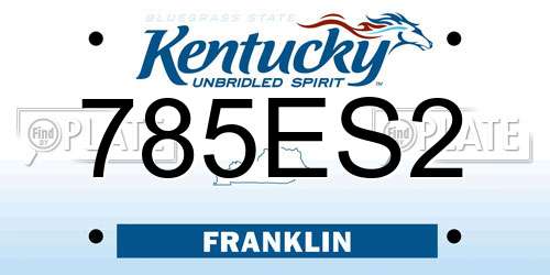 785ES2 Kentucky License Plate