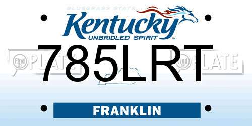 785LRT Kentucky License Plate