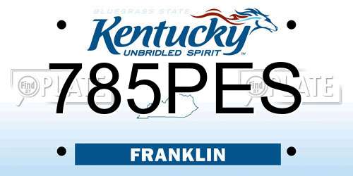 785PES Kentucky License Plate