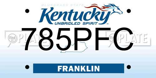 785PFC Kentucky License Plate