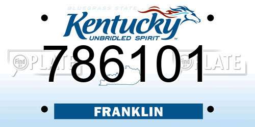 786101 Kentucky License Plate