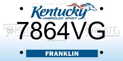 7864VG Kentucky License Plate