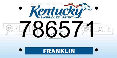 786571 Kentucky License Plate