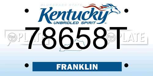 78658T Kentucky License Plate