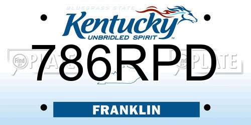 786RPD Kentucky License Plate