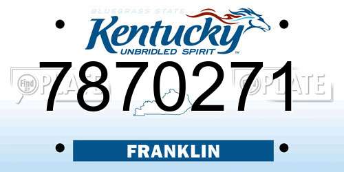 7870271 Kentucky License Plate