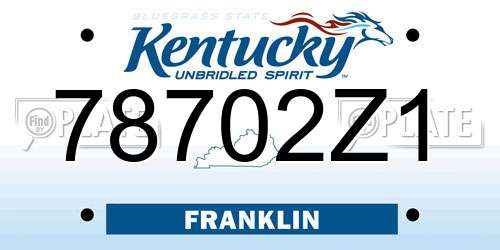 78702Z1 Kentucky License Plate