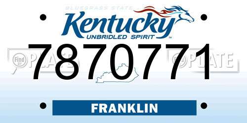 7870771 Kentucky License Plate