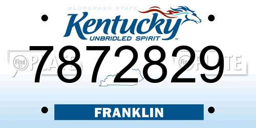 7872829 Kentucky License Plate