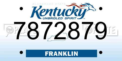 7872879 Kentucky License Plate
