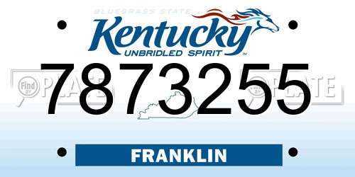 7873255 Kentucky License Plate