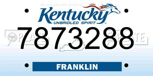 7873288 Kentucky License Plate