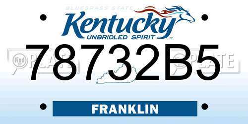 78732B5 Kentucky License Plate