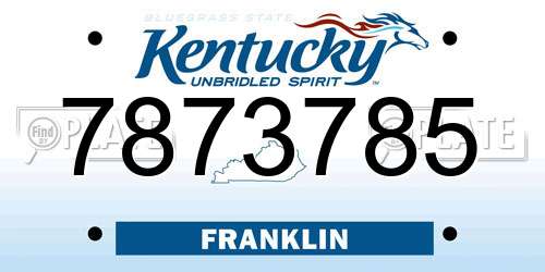 7873785 Kentucky License Plate