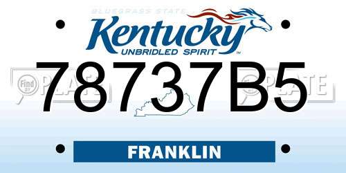 78737B5 Kentucky License Plate