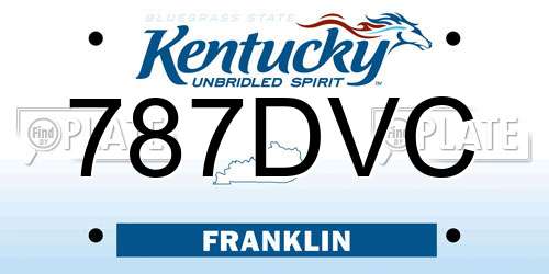 787DVC Kentucky License Plate