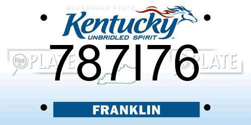 787I76 Kentucky License Plate