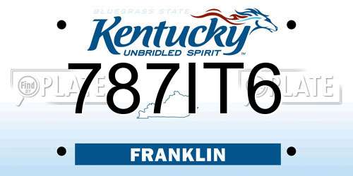 787IT6 Kentucky License Plate