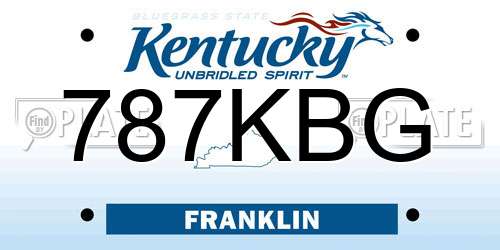 787KBG Kentucky License Plate