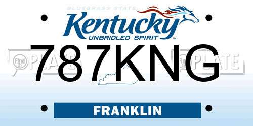 787KNG Kentucky License Plate