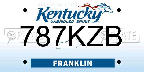 787KZB Kentucky License Plate
