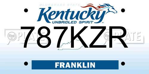 787KZR Kentucky License Plate