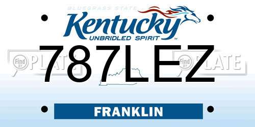 787LEZ Kentucky License Plate