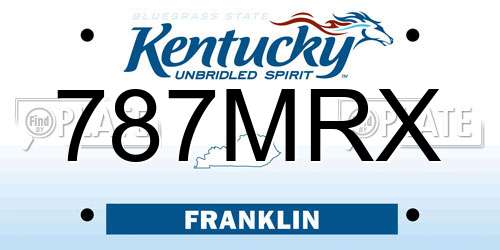 787MRX Kentucky License Plate