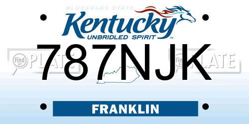 787NJK Kentucky License Plate